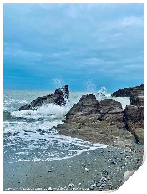 Ilfracombe wild waves  Print by Louise Stainer