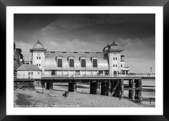 Penarth Pier in Black and White Framed Mounted Print by Heidi Stewart
