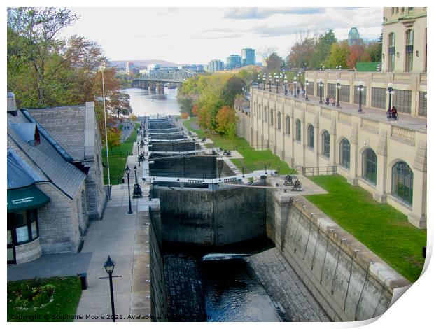 Rideau Canal Locks Print by Stephanie Moore