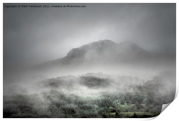 Creagh An Fhithich in the mist Print by Mark Tomlinson