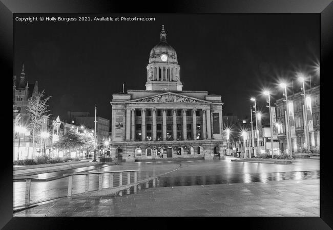 Nostalgic Monochrome View of Nottingham's Heart Framed Print by Holly Burgess
