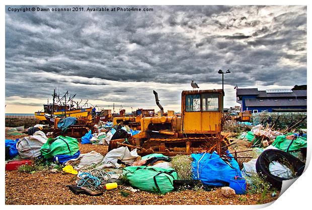 Hastings Shipyard Print by Dawn O'Connor