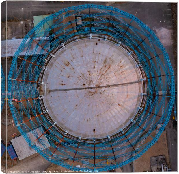 Gas Holder Canvas Print by A N Aerial Photography