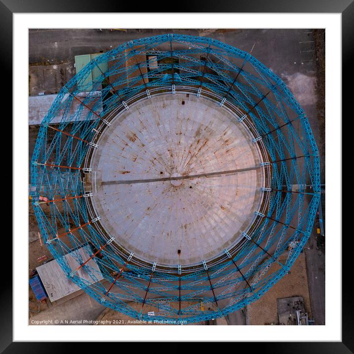 Gas Holder Framed Mounted Print by A N Aerial Photography