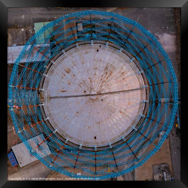 Gas Holder Framed Print by A N Aerial Photography