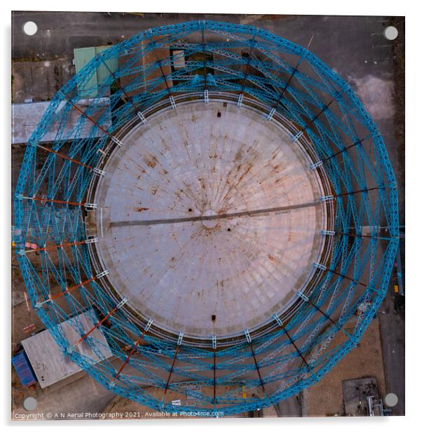Gas Holder Acrylic by A N Aerial Photography
