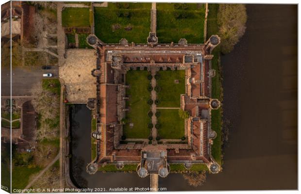 Herstmonceux Castle Top Down Canvas Print by A N Aerial Photography