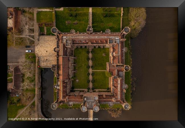 Herstmonceux Castle Top Down Framed Print by A N Aerial Photography