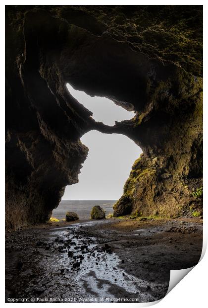 Gígjagjá also known as Yoda cave in Hjoerleifshoefdi, south Iceland  Print by Paulo Rocha