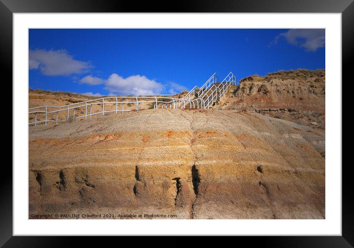 Staircase through the Drumheller Badlands in Alberta Canada Framed Mounted Print by PAULINE Crawford