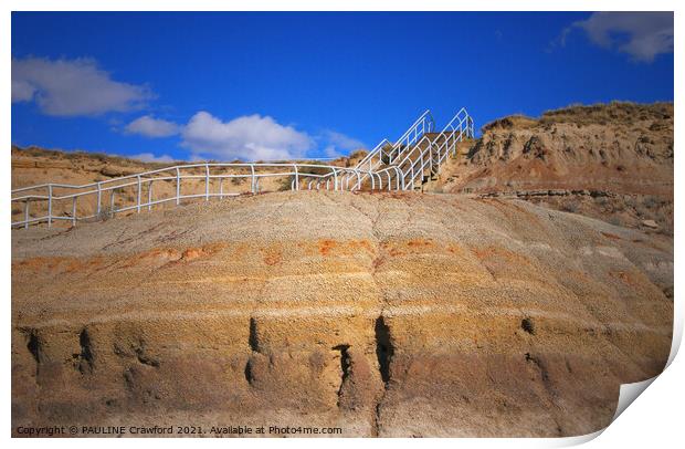 Staircase through the Drumheller Badlands in Alberta Canada Print by PAULINE Crawford