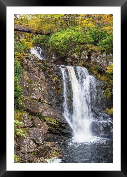 Autumn at Inversnaid Falls, Loch Lomond Framed Mounted Print by Angus McComiskey