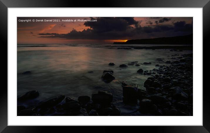 Kimmeridge Sunset #4 (panoramic) Framed Mounted Print by Derek Daniel