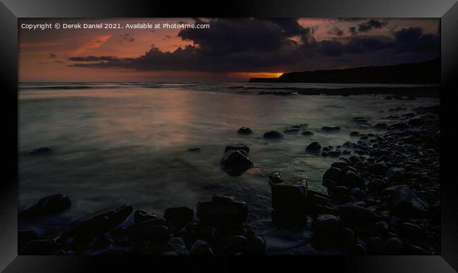 Kimmeridge Sunset #4 (panoramic) Framed Print by Derek Daniel