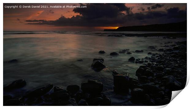 Kimmeridge Sunset #4 (panoramic) Print by Derek Daniel