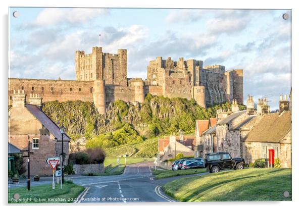 Bamburgh village Northumberland Acrylic by Lee Kershaw