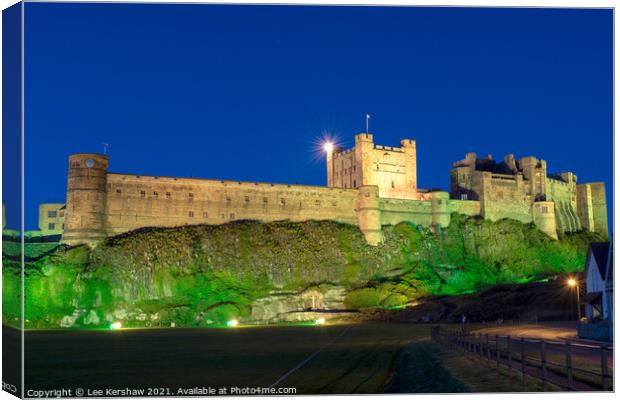 Bamburgh castle night Canvas Print by Lee Kershaw