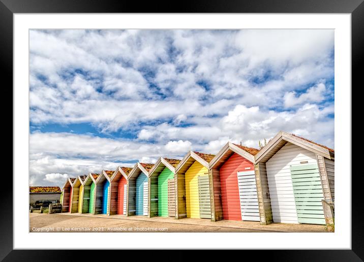 Blyth beach huts Framed Mounted Print by Lee Kershaw