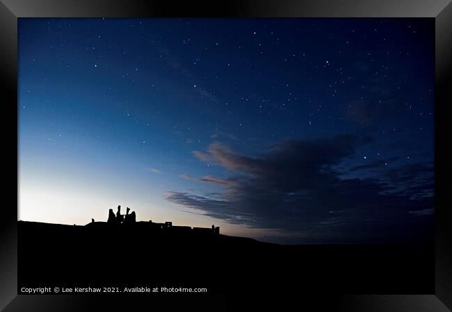 Dunstanburgh castle night sky Framed Print by Lee Kershaw