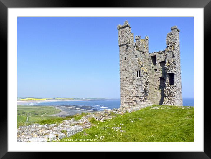 Dunstanburgh castle seaview Framed Mounted Print by Lee Kershaw