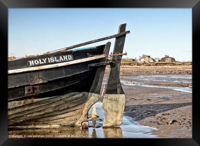 Holy Island boat Framed Print by Lee Kershaw