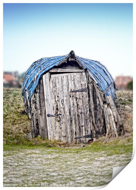 Fisherman's hut Lindisfarne Print by Lee Kershaw