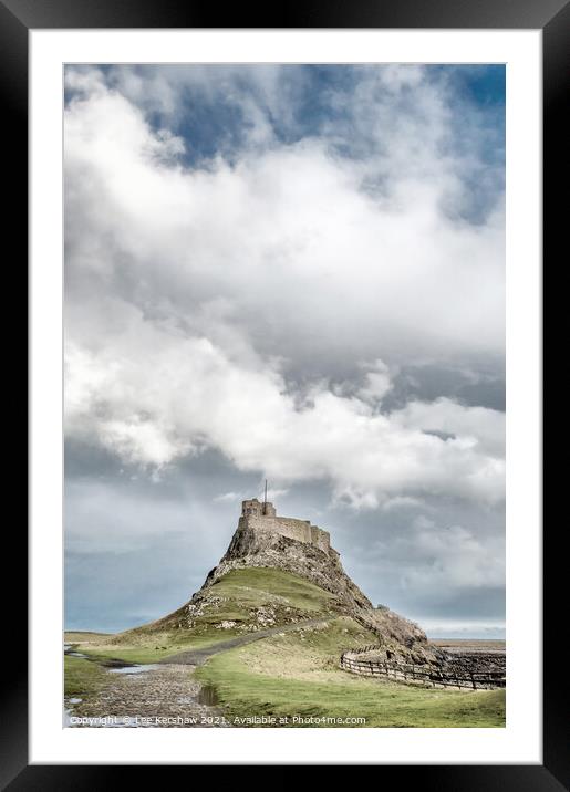Lindisfarne castle winter sky Framed Mounted Print by Lee Kershaw
