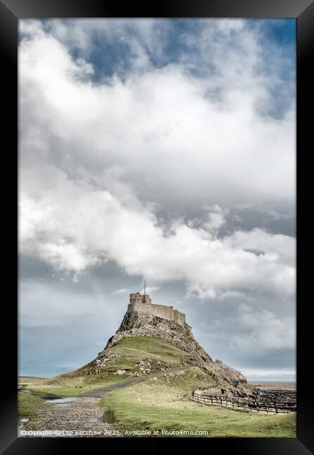 Lindisfarne castle winter sky Framed Print by Lee Kershaw