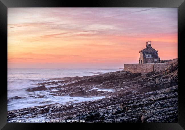 Howick bathing house early morning Framed Print by Lee Kershaw