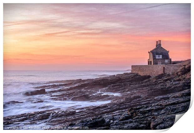 Howick bathing house early morning Print by Lee Kershaw