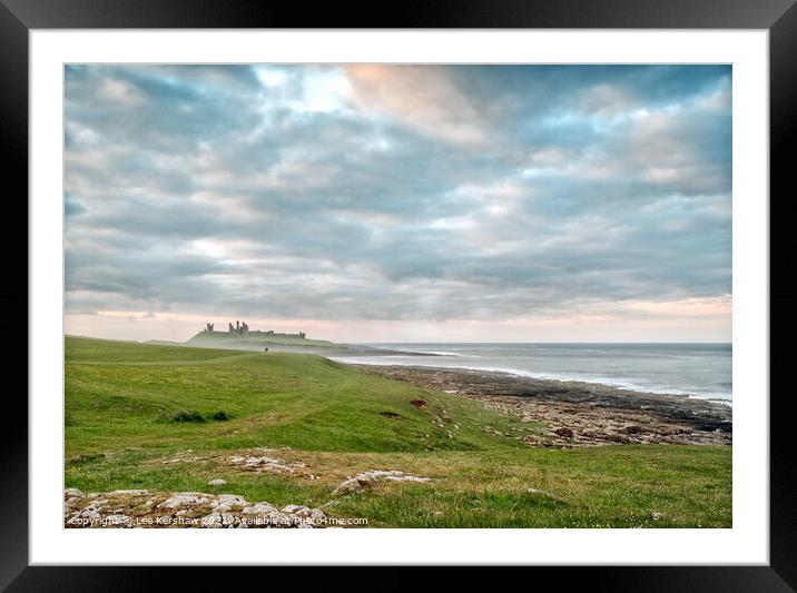 Evening walk to Dunstanburgh castle Framed Mounted Print by Lee Kershaw