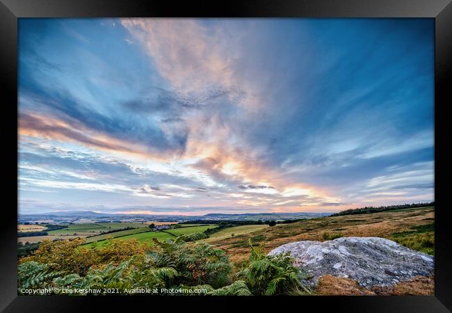 Cheviot blue sunset Framed Print by Lee Kershaw