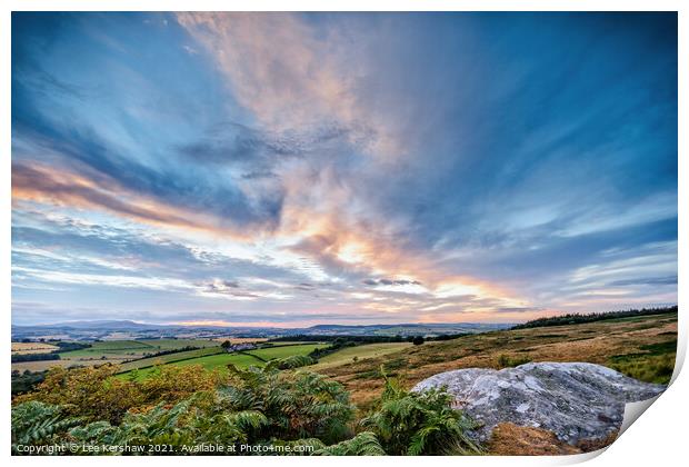 Cheviot blue sunset Print by Lee Kershaw