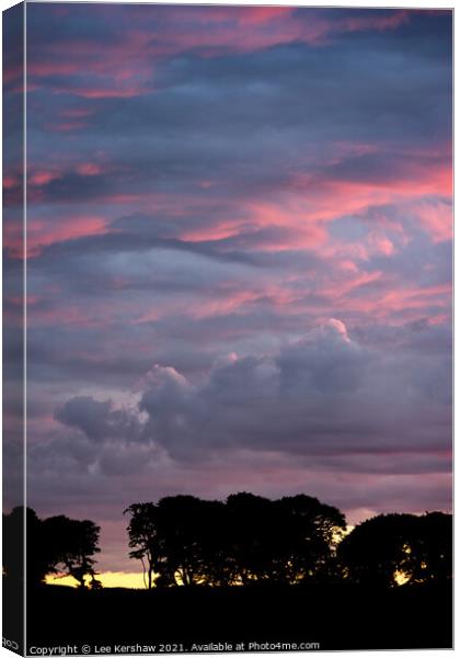 Purple sunset at Rennington Canvas Print by Lee Kershaw