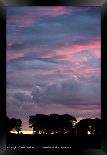 Purple sunset at Rennington Framed Print by Lee Kershaw