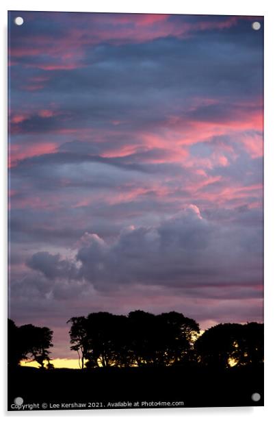Purple sunset at Rennington Acrylic by Lee Kershaw