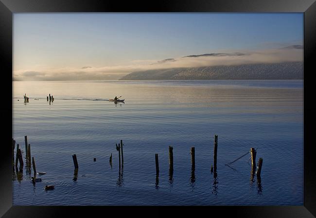 Loch Ness Kayak Framed Print by Malcolm Smith