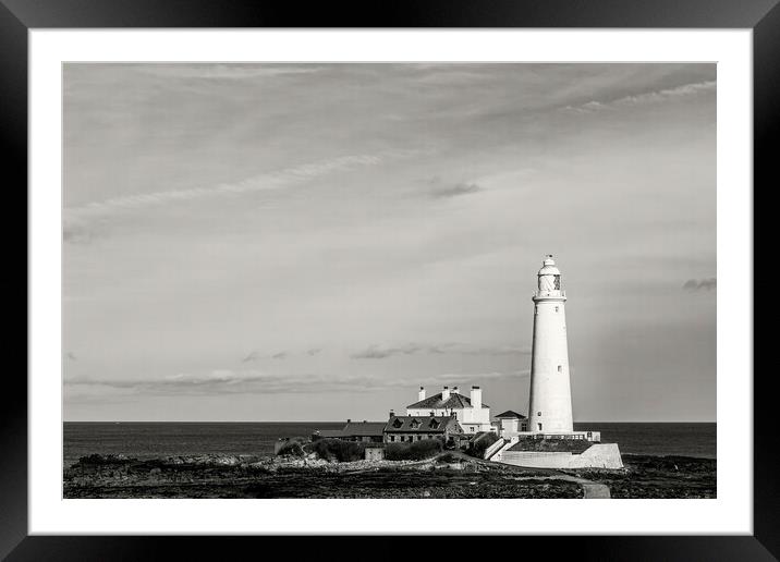 St Mary's Lighthouse Framed Mounted Print by Glen Allen