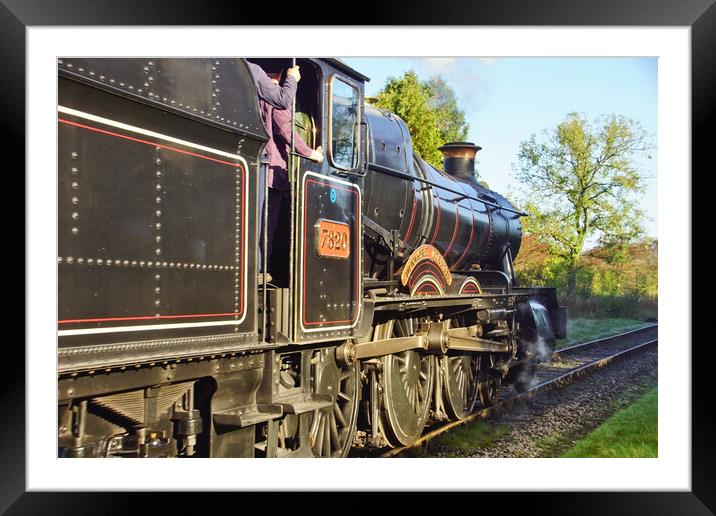 Steam locomotive 7820 Dinmore Manor. Framed Mounted Print by David Birchall