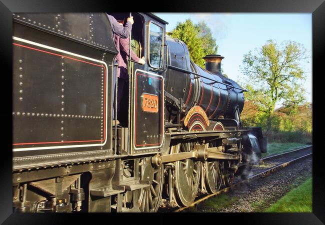 Steam locomotive 7820 Dinmore Manor. Framed Print by David Birchall