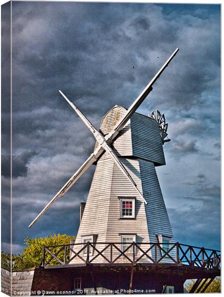 The Rye Windmill, East Sussex. Canvas Print by Dawn O'Connor