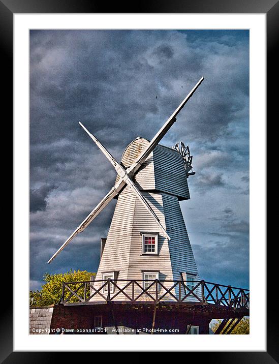 The Rye Windmill, East Sussex. Framed Mounted Print by Dawn O'Connor