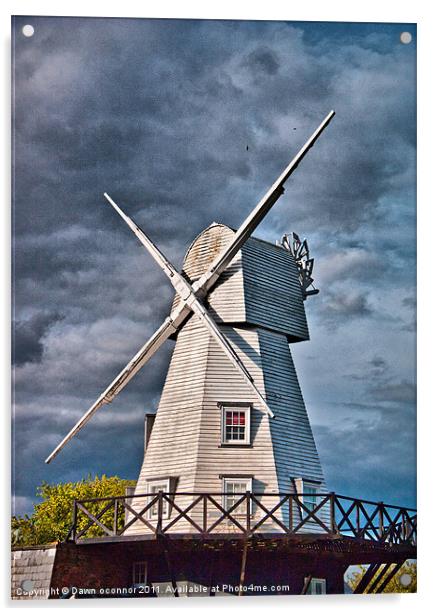 The Rye Windmill, East Sussex. Acrylic by Dawn O'Connor