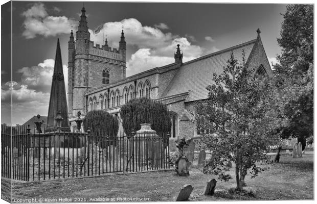 St Mary and All Saints church and churchyard, Old Beaconsfield, Canvas Print by Kevin Hellon