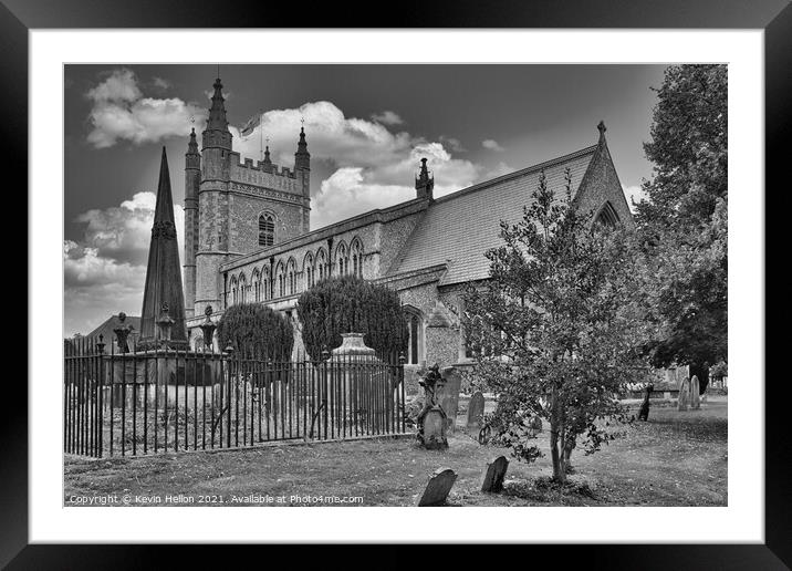 St Mary and All Saints church and churchyard, Old Beaconsfield, Framed Mounted Print by Kevin Hellon