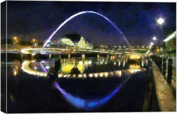 quayside painting Canvas Print by Northeast Images
