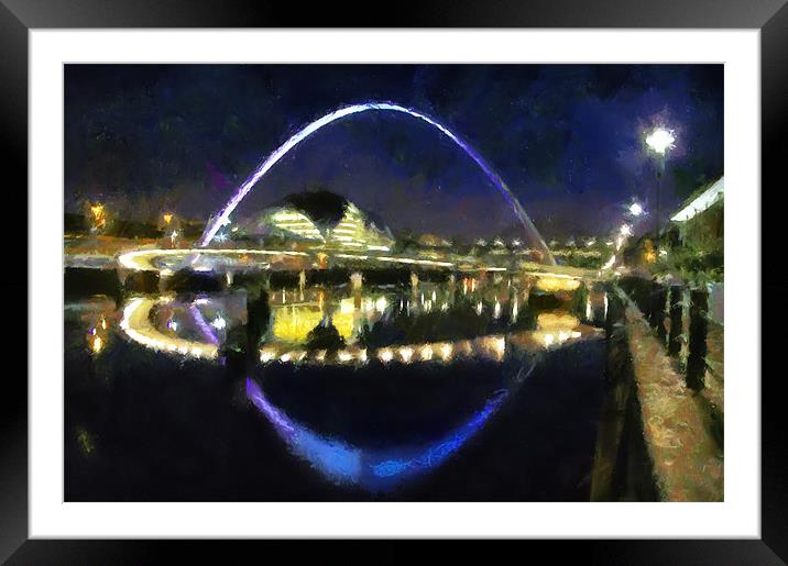quayside painting Framed Mounted Print by Northeast Images