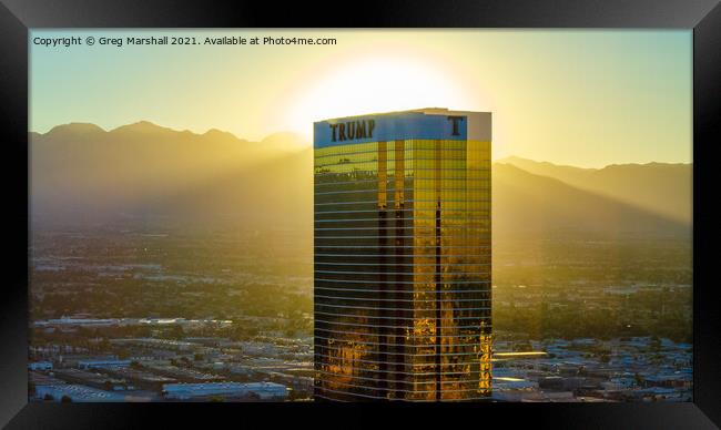 Golden Halo above Trump Tower Las Vegas Nevada Framed Print by Greg Marshall