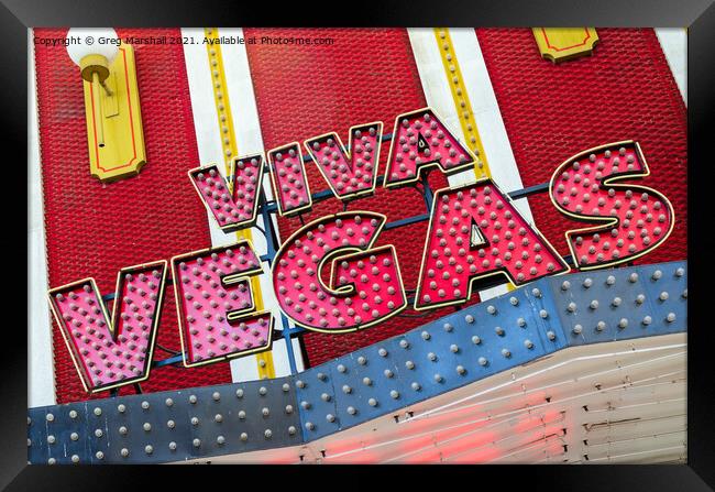 Viva Las Vegas sign dayight Framed Print by Greg Marshall