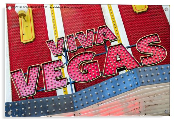 Viva Las Vegas sign dayight Acrylic by Greg Marshall